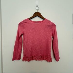 Pink Lace Hem Kids Top